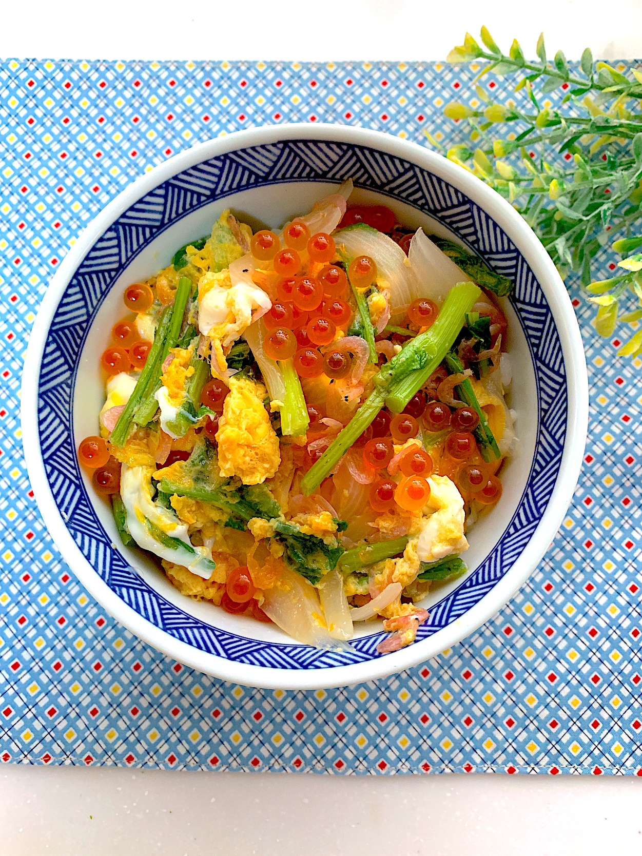 水掛菜の卵とじ丼