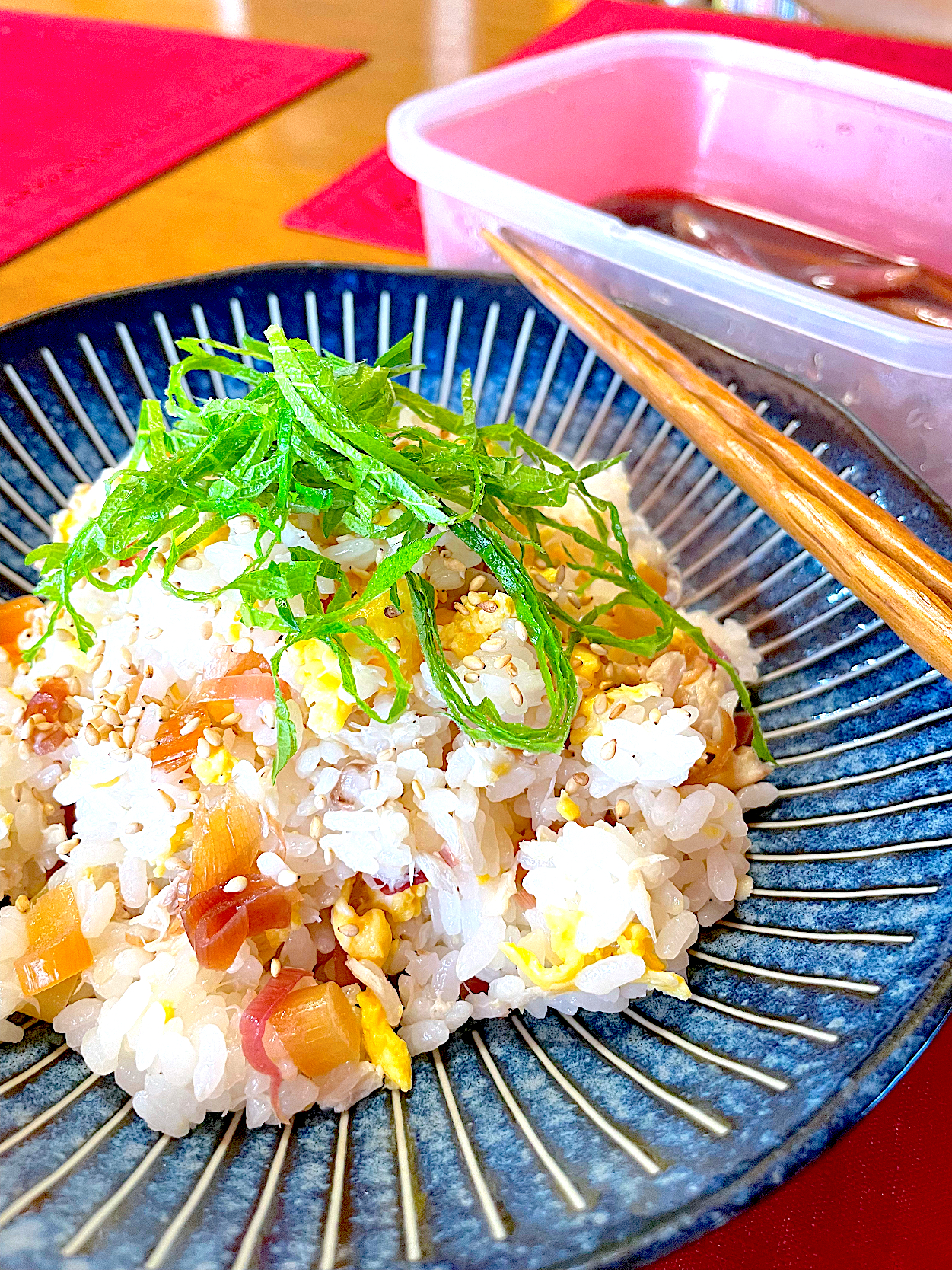 みょうがの甘酢漬けと焼き鯖の混ぜ寿司🍀*゜