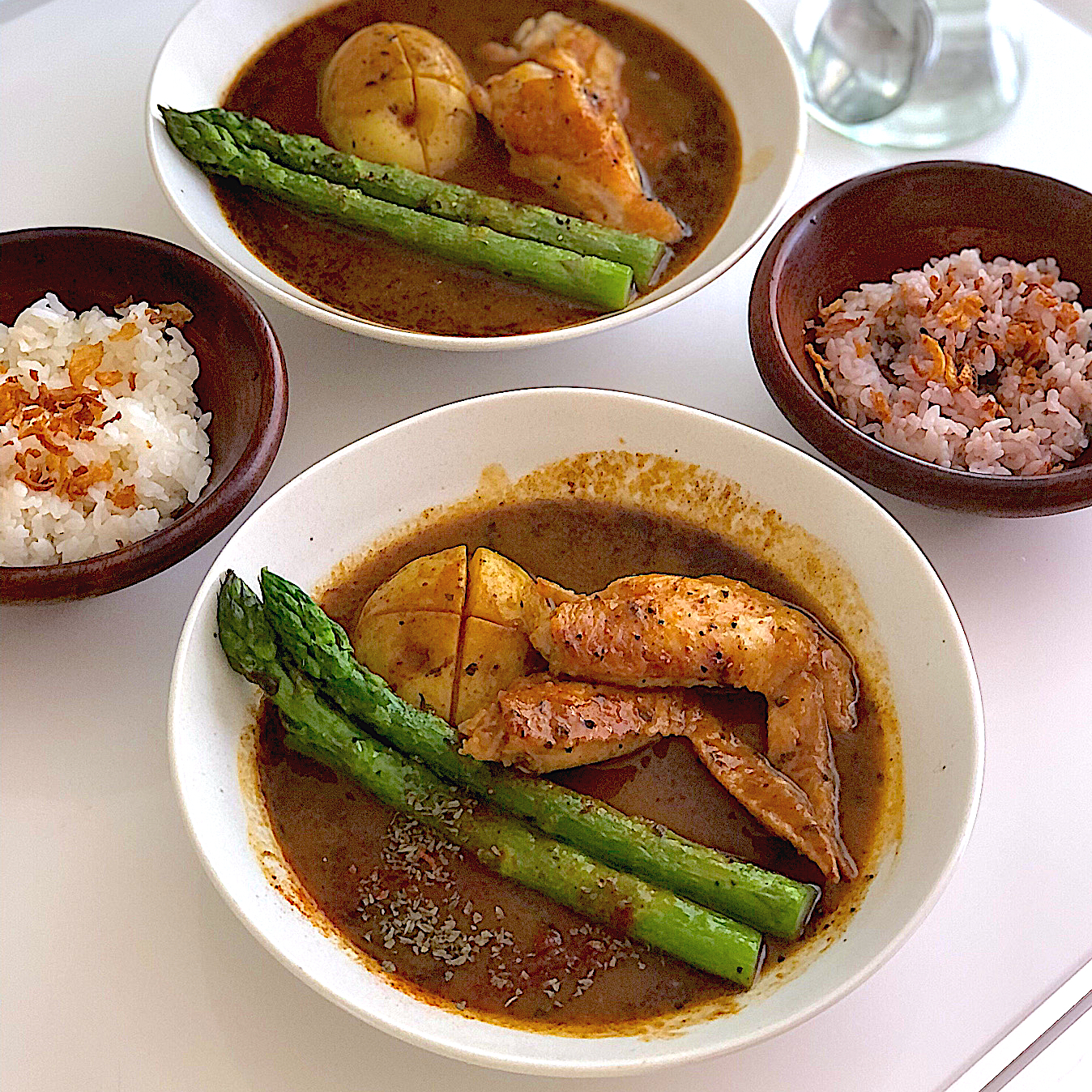 🌸アスパラと新じゃがde春のスープカレー🍛