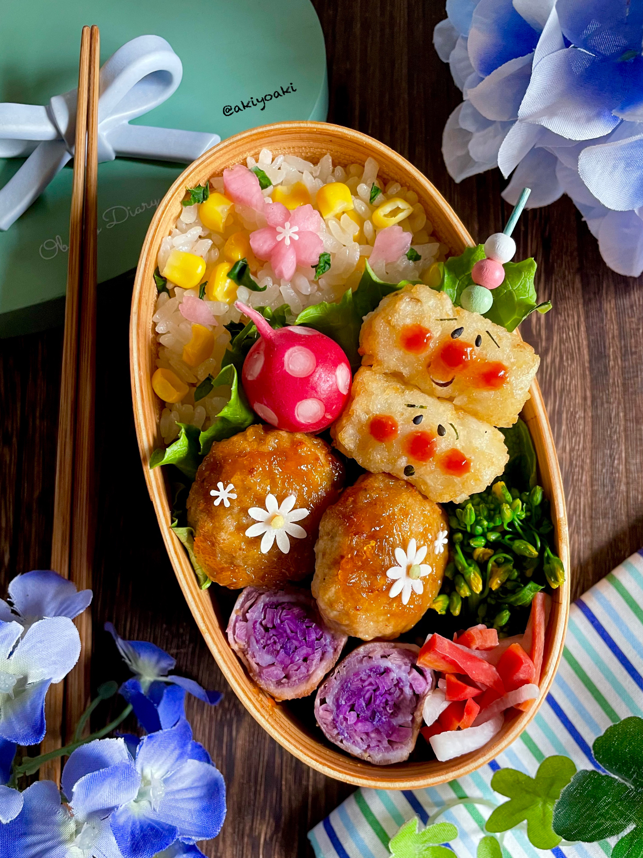 とうもろこしご飯とアンパンマン弁当