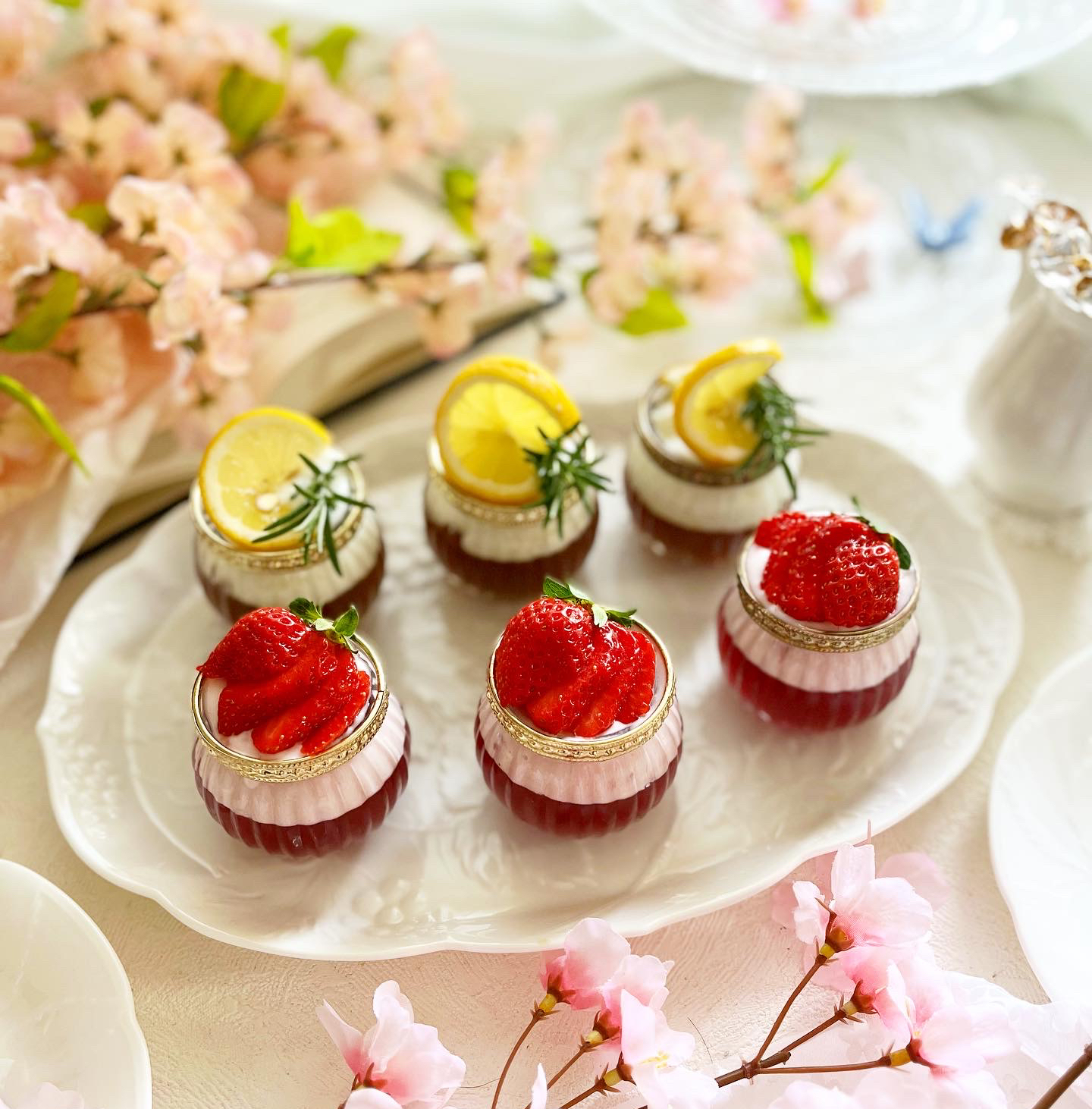 いちごゼリー&紅茶ゼリー