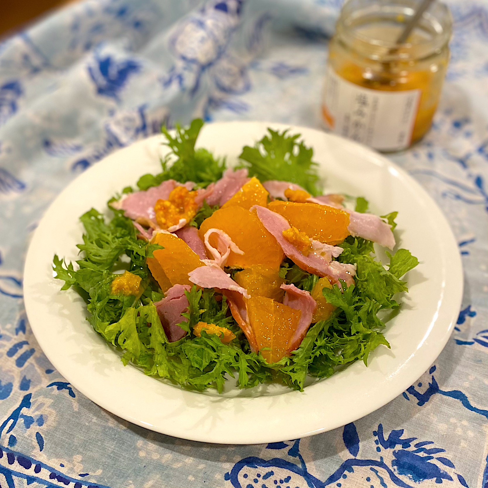 わさび菜とオレンジのサラダ