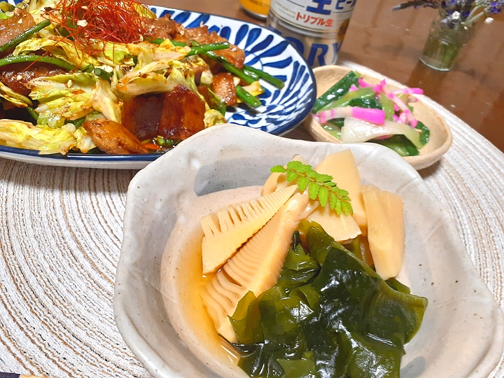 若竹煮🍃
にんにくの芽入り回鍋肉
分葱とカマボコのぬた