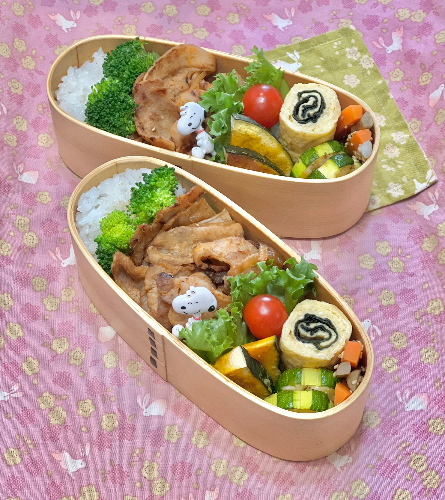 ポークケチャップ☘️の双子ちゃんお弁当💙❤️ 4/18火