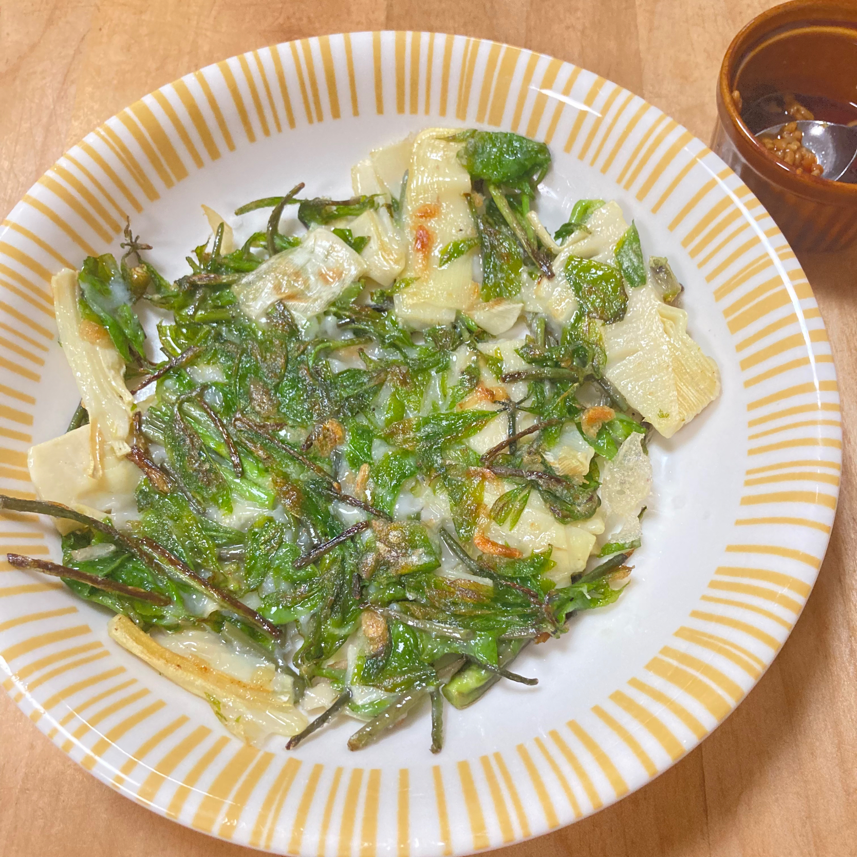 筍とこしあぶらの山菜の米粉チヂミ