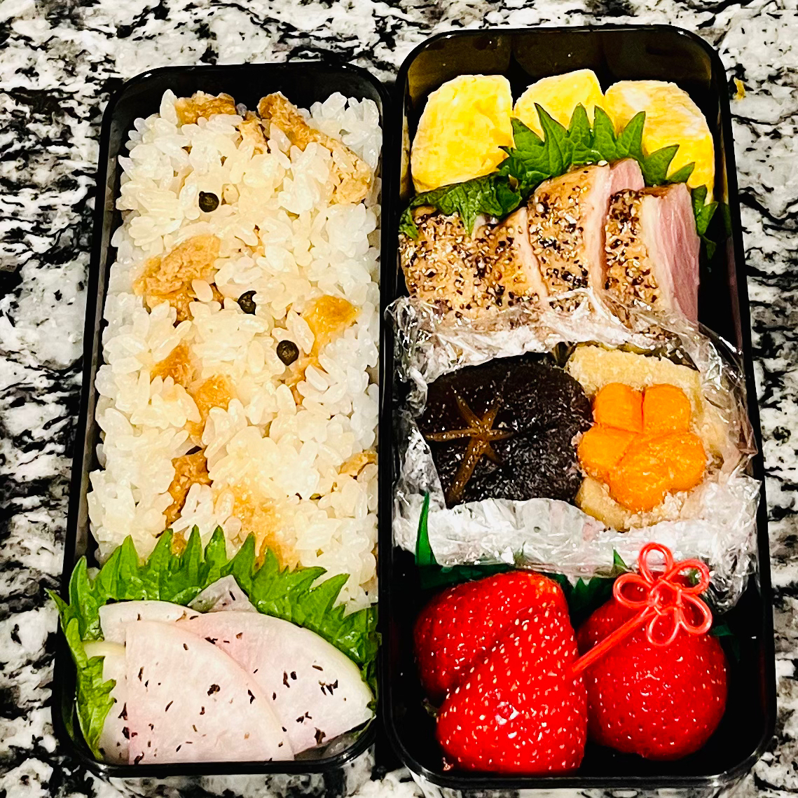 実山椒と油揚げの炊き込みご飯弁当