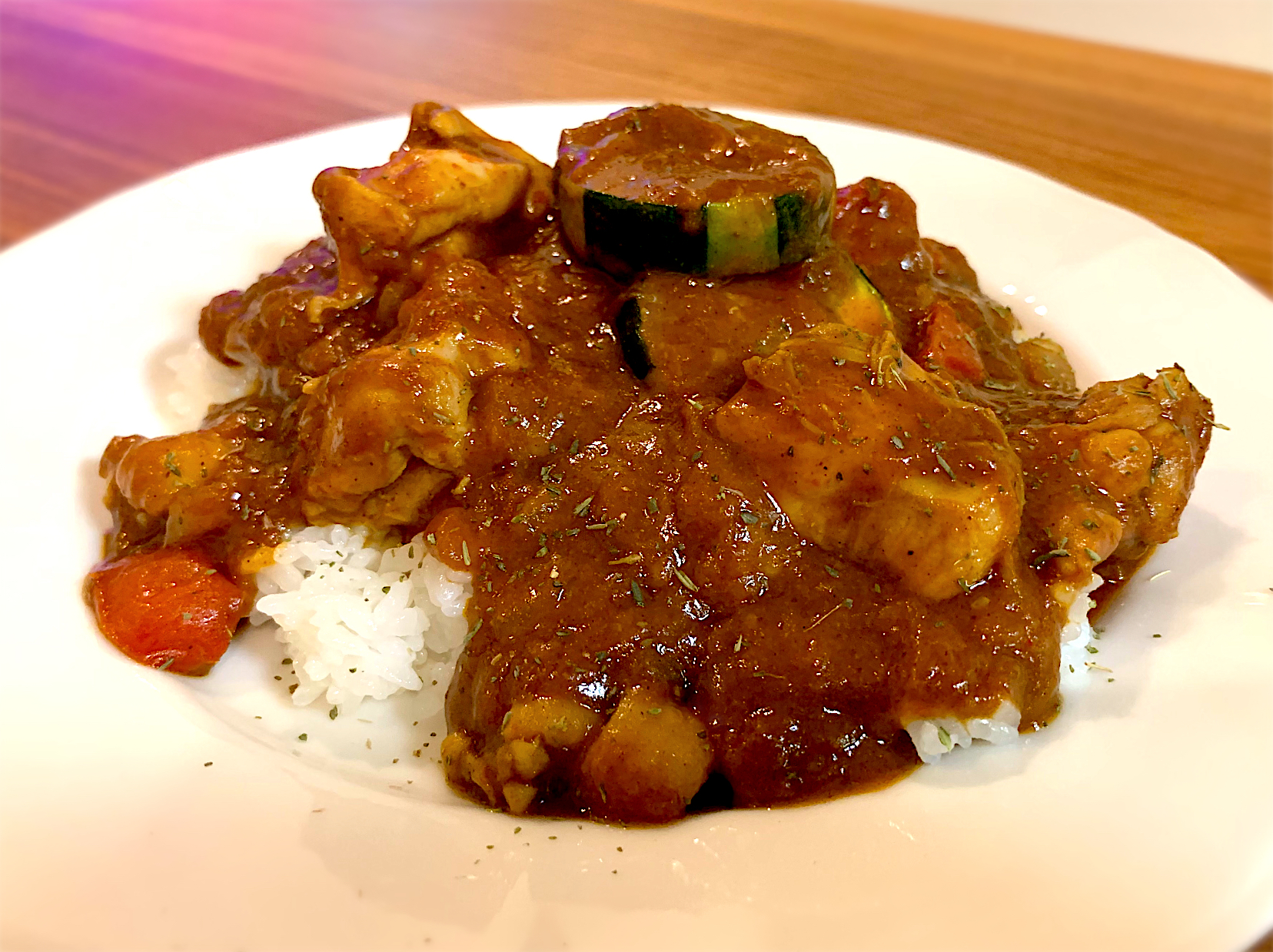 ズッキーニのトマトチキンカレー