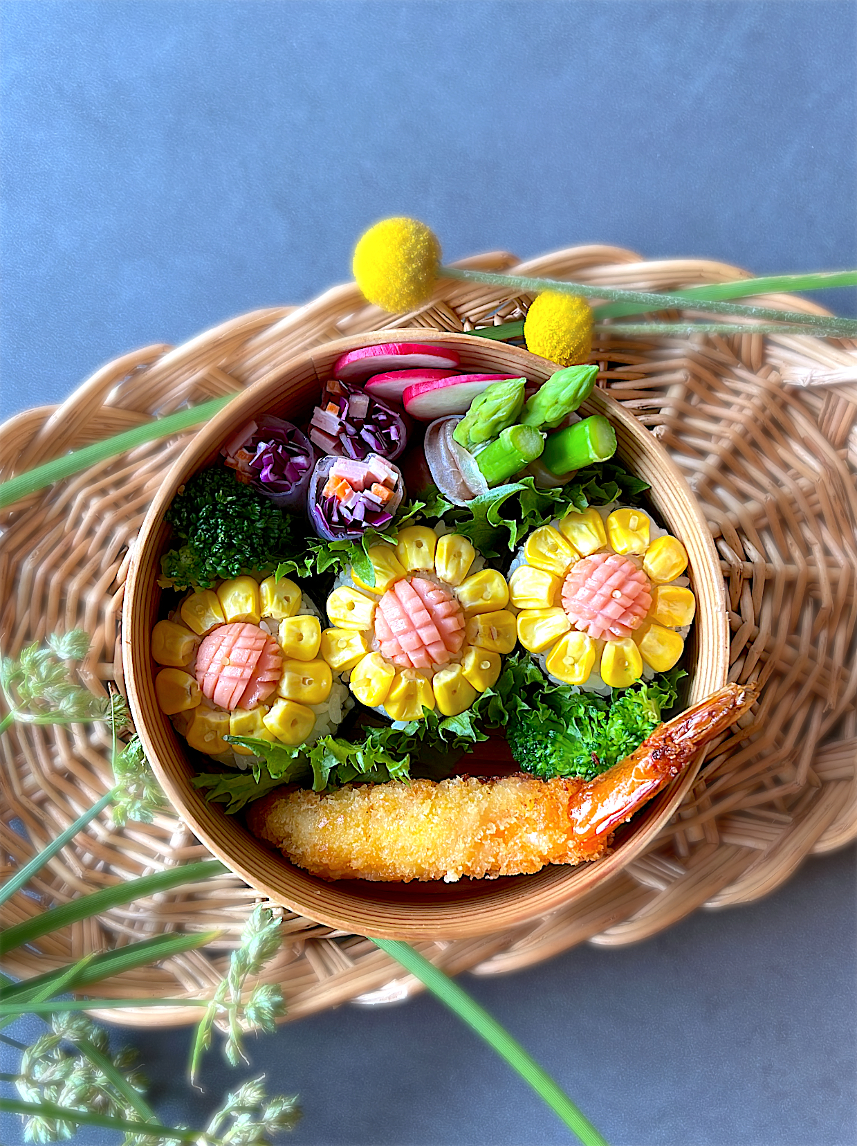 夏のひまわり弁当🌻