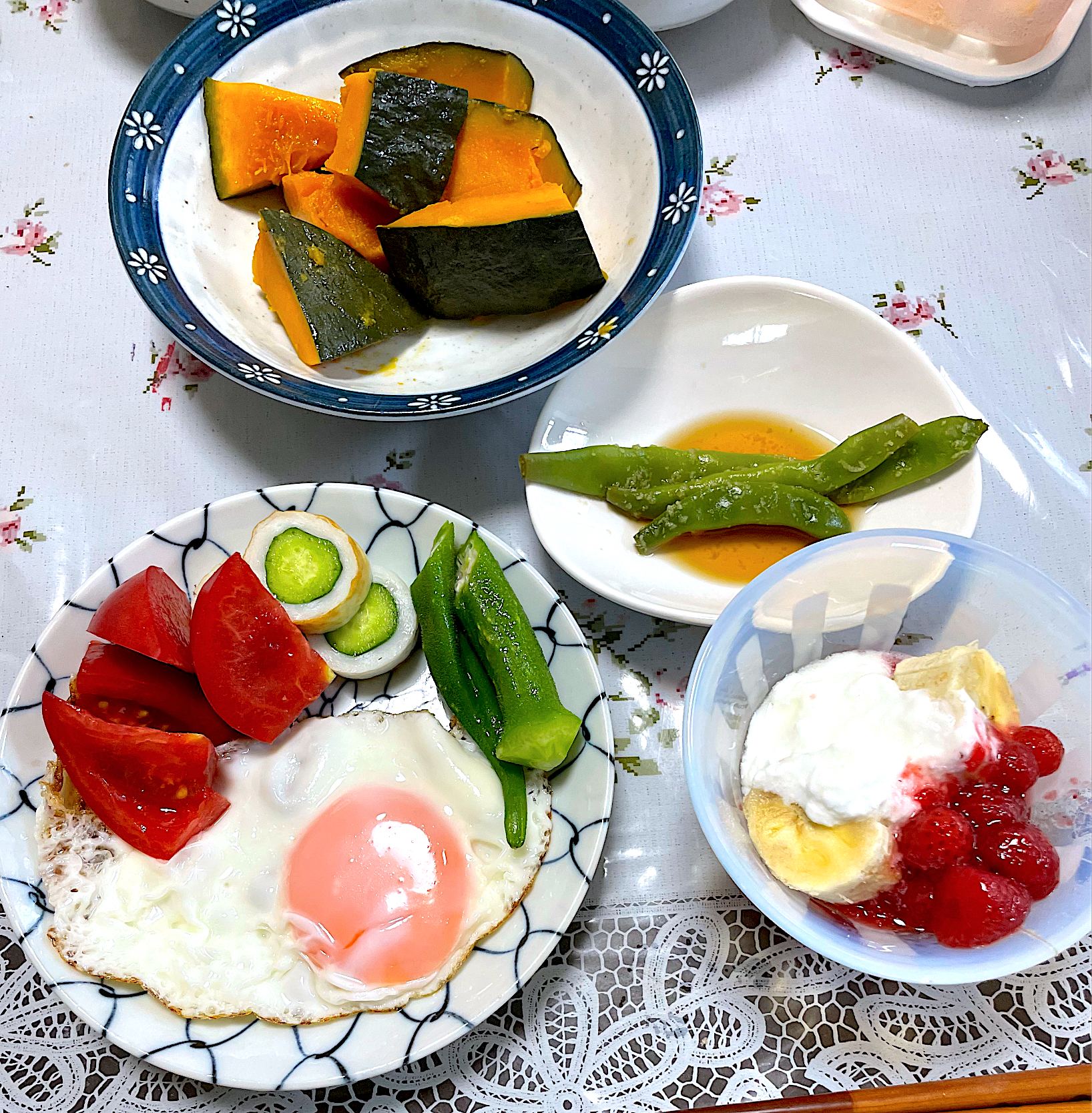 夏野菜満載の朝ごはん