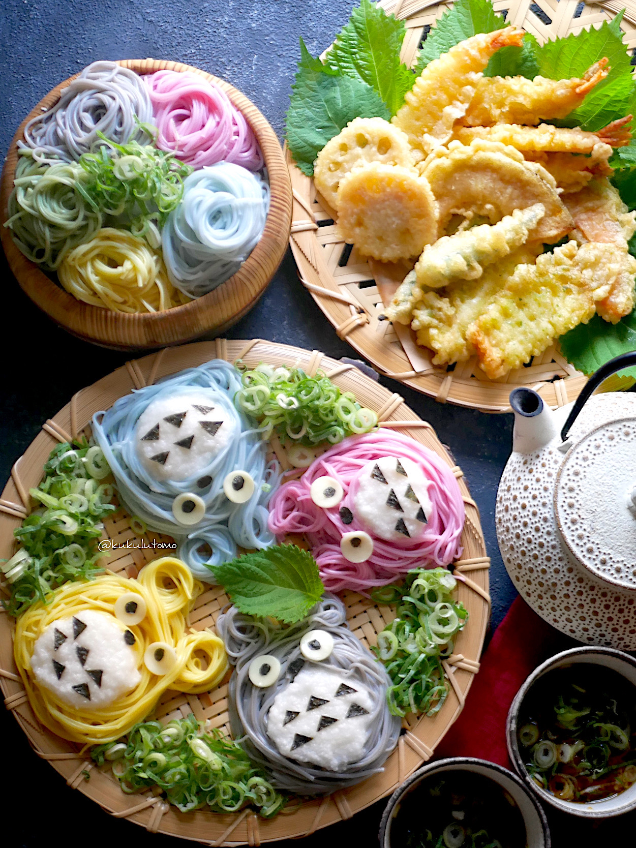 トトロ蕎麦と夏野菜天ぷら