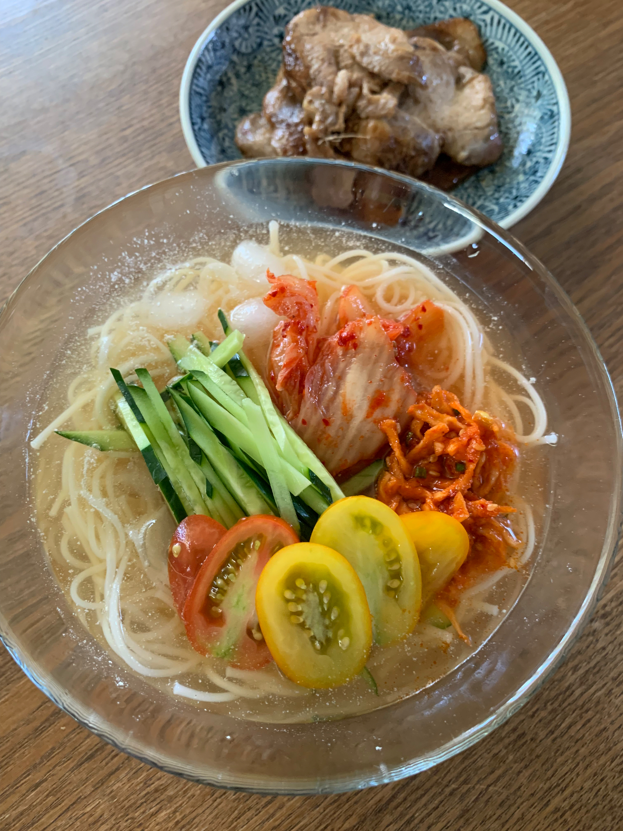 夏野菜で冷麺風そうめん