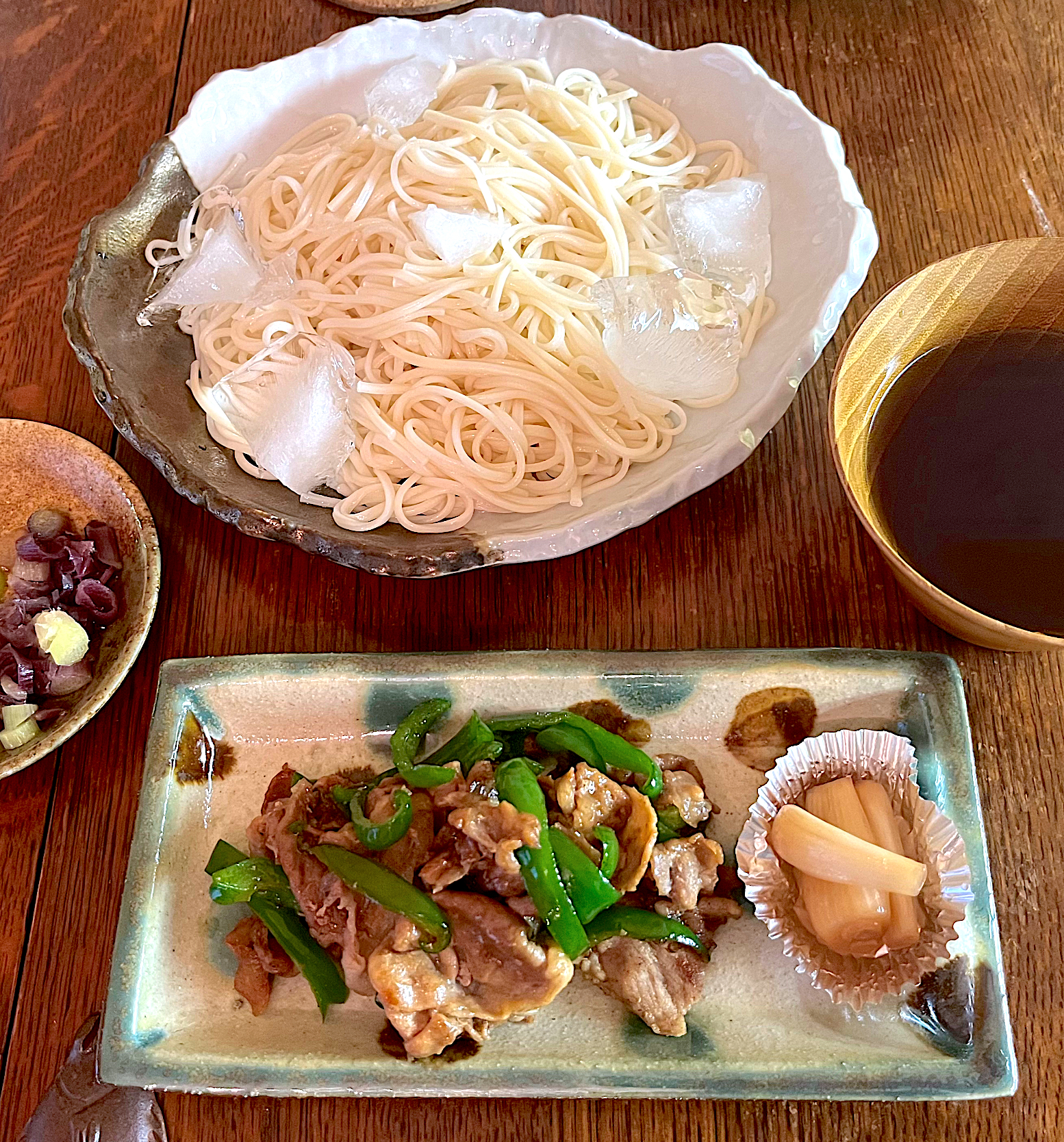 ランチ♯半田そうめん♯青椒肉絲