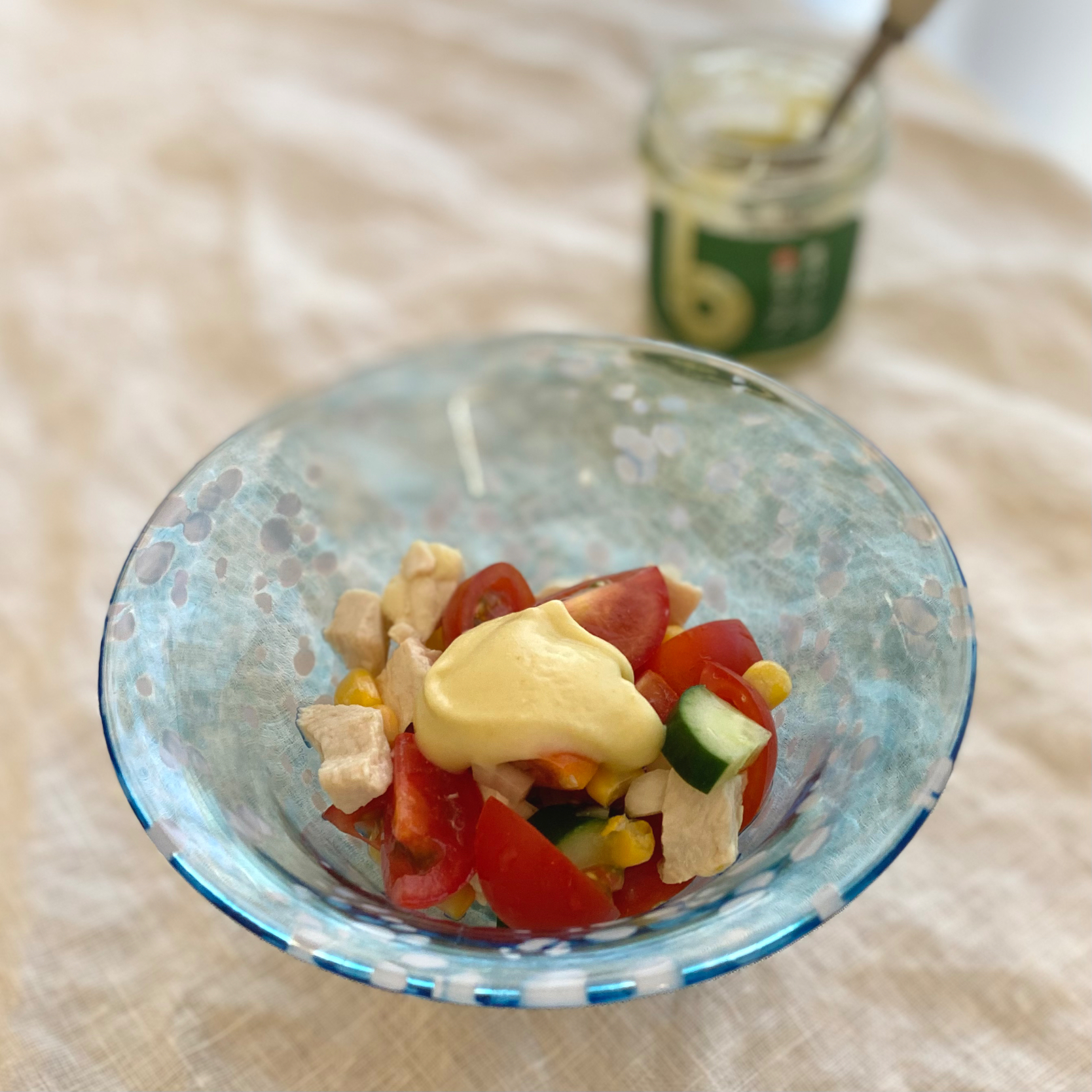 鶏ハムと夏野菜のサラダ&青パパ