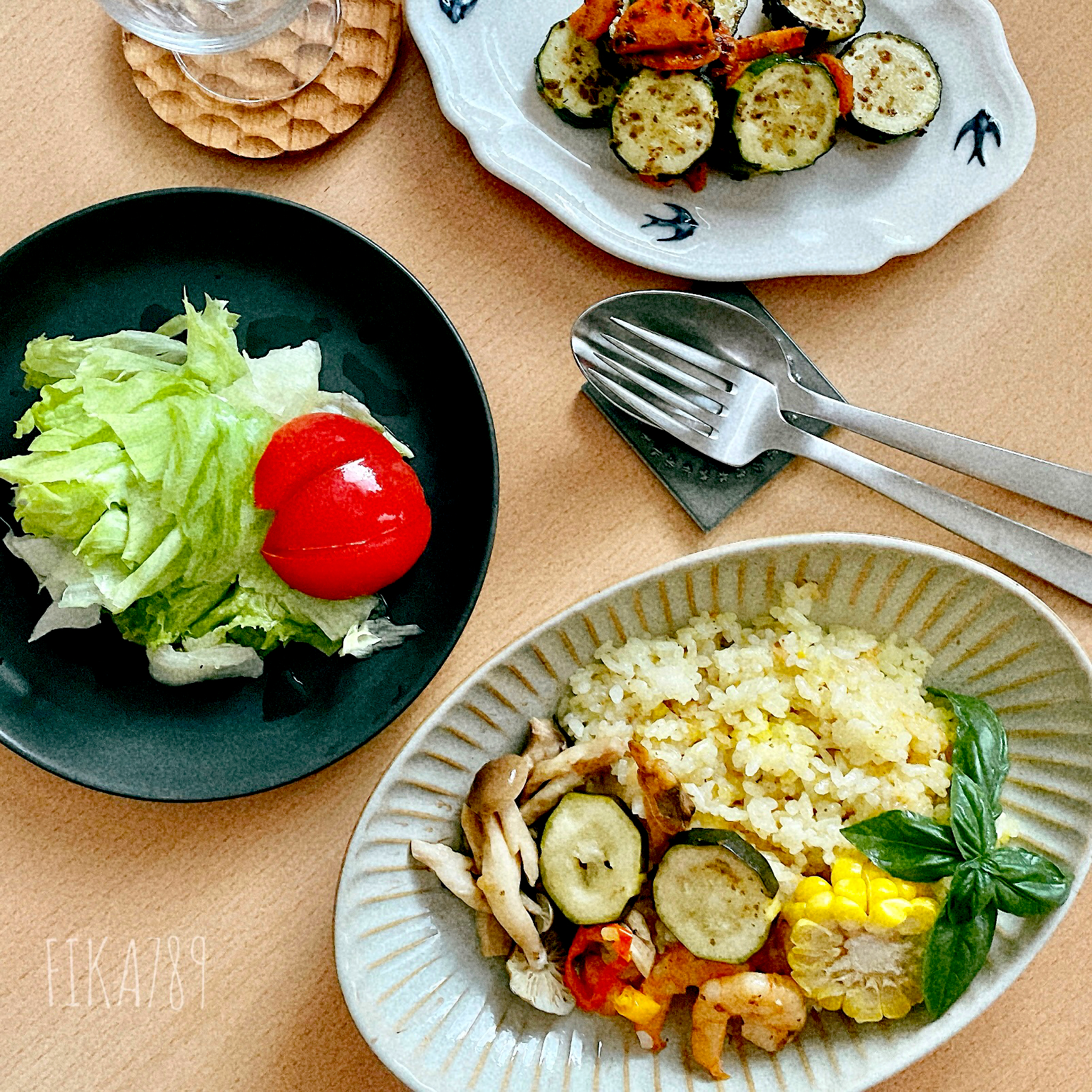 夏野菜たっぷり パエリア