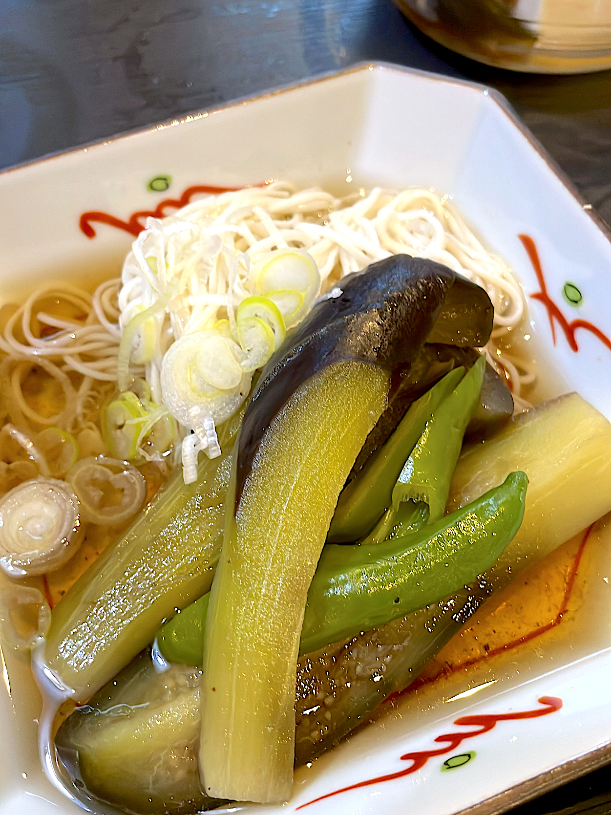 ナス、ししとうの煮麺です💕🤗✨