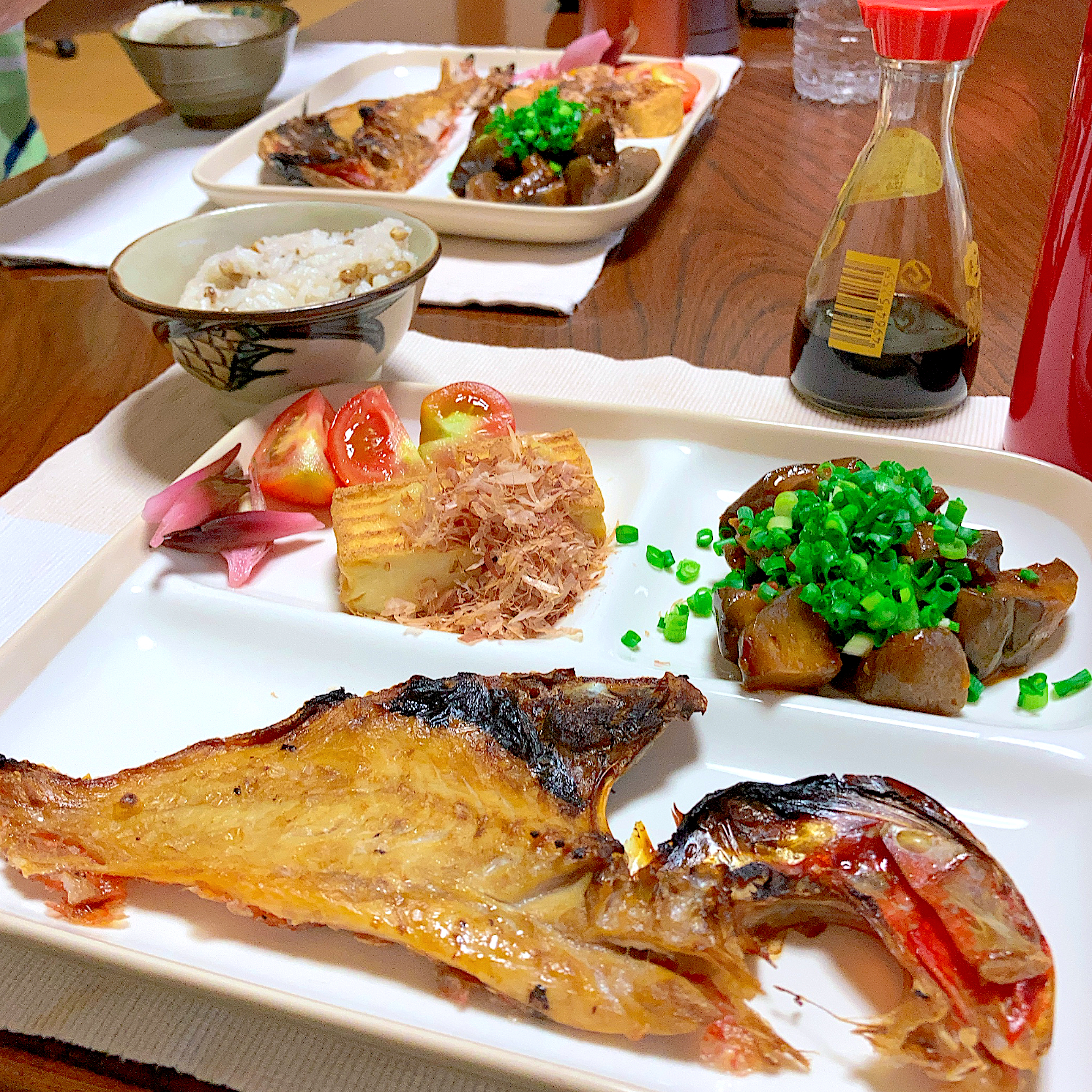 金目鯛の開き焼きました