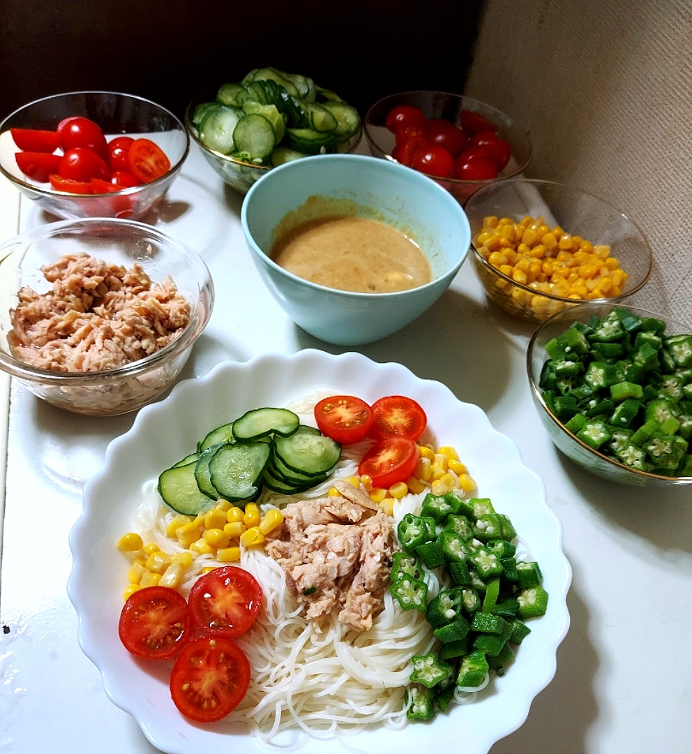 味噌マヨサラダそうめん