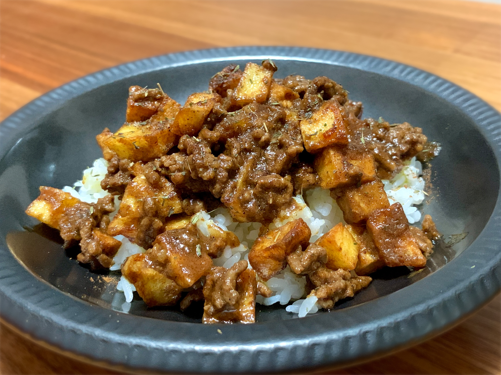 カリカリポテトのキーマカレー