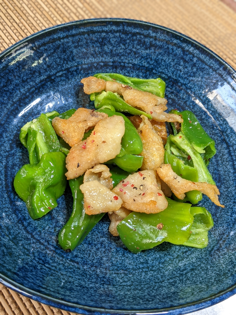 両親への作り置き〜びせんさんのお料理、鶏皮ピーマン🌿