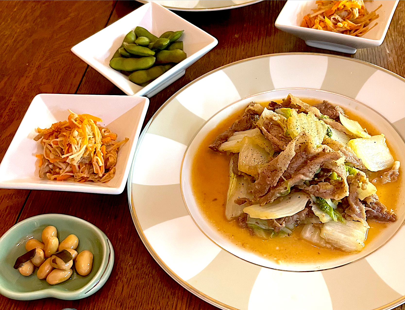 晩ごはん♯ 白菜と豚肉の味噌マヨ炒め