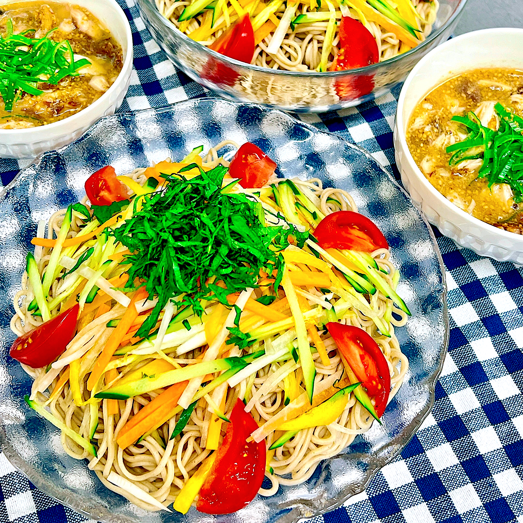 塩サバで香ばしい！冷や汁蕎麦