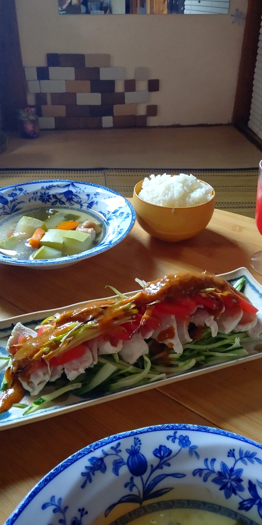 ・焼きネギのせ棒々鶏