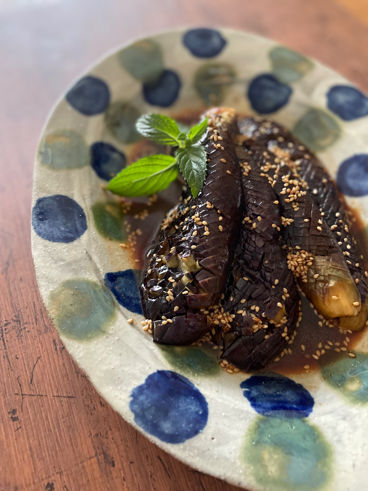 トロトロ茄子のパンチ煮浸し