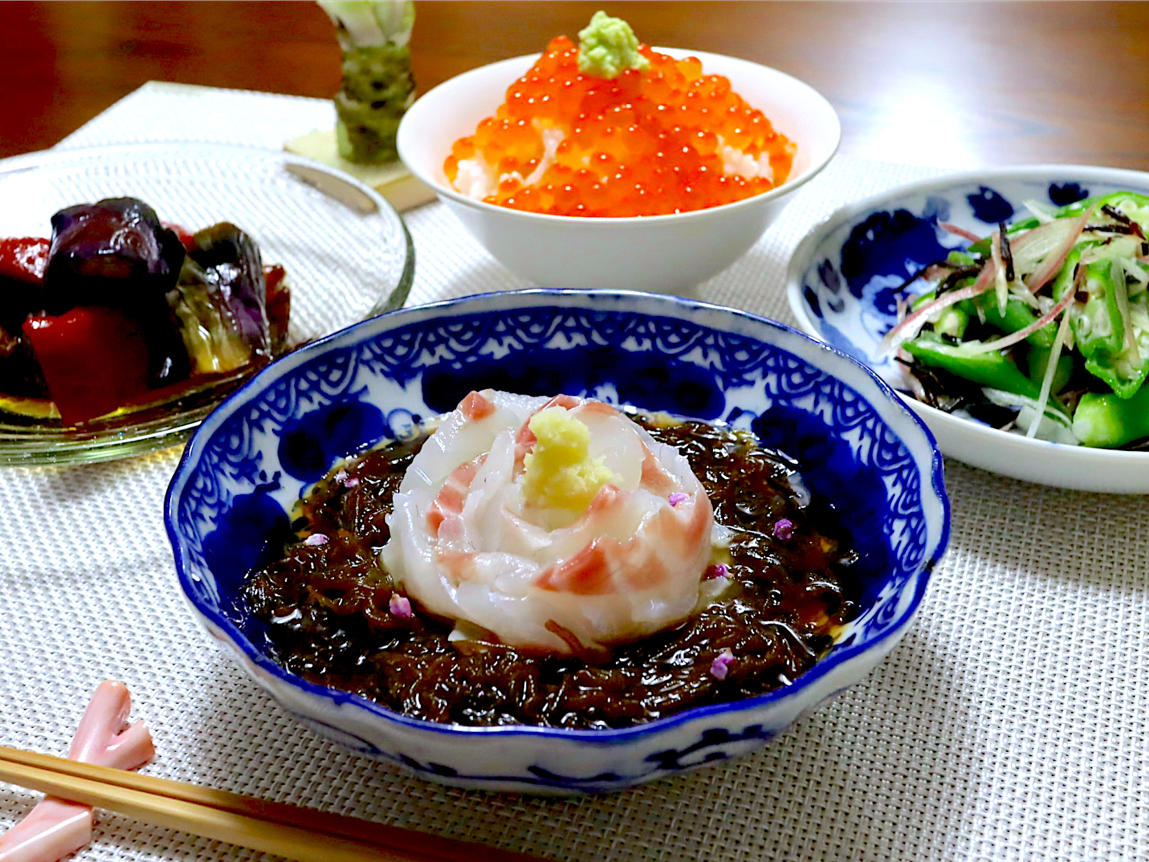 イチロッタさんの料理 鯛もずく。これは美味いよ！(//∇//)定食