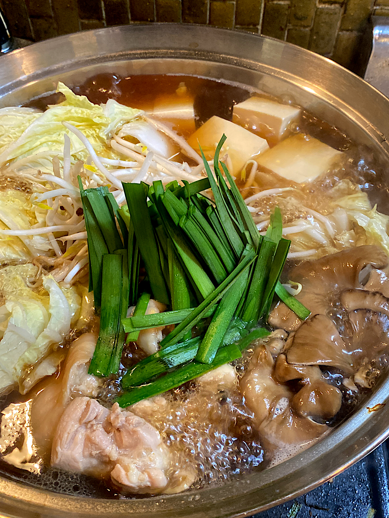 醤油味をポン酢で食べる鶏鍋♪