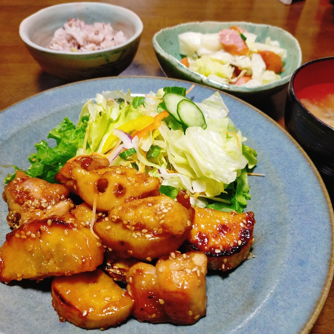 蓮根とさつま芋、鶏肉のデパ地下風