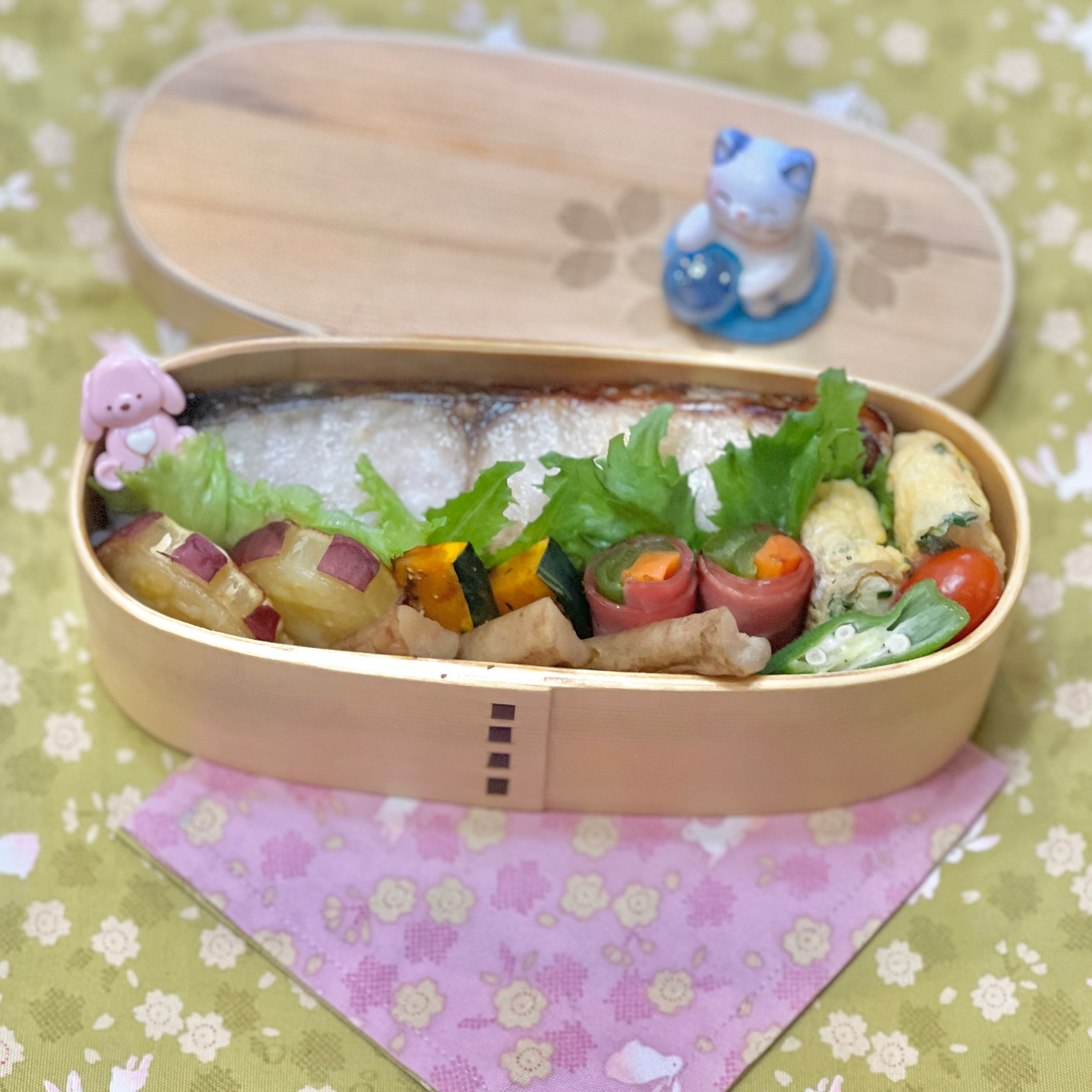 サワラの西京味噌漬けグリル☘️の💙ちゃんお弁当　10/2月