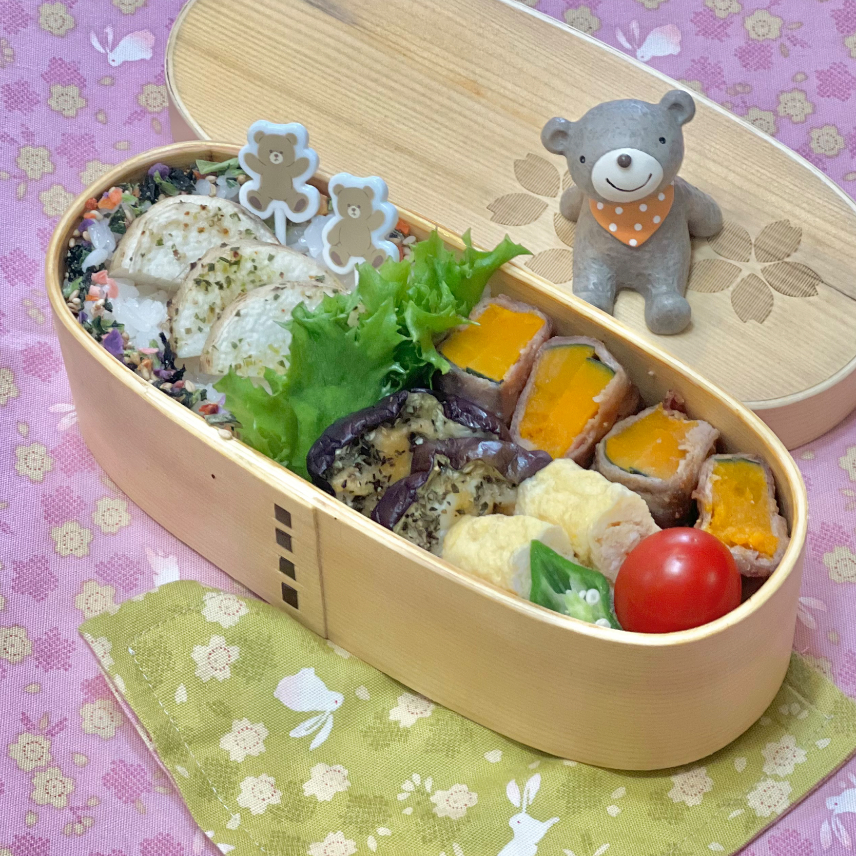 かぼちゃの豚ロール☘️の💙ちゃんお弁当　10/10火