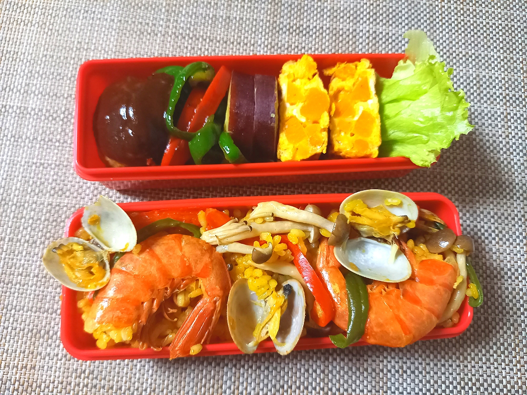 豪華なパエリア弁当