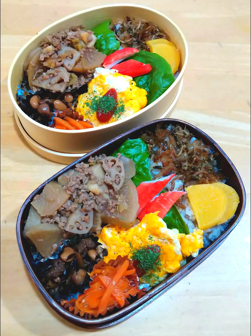 根菜とひき肉の煮物弁当