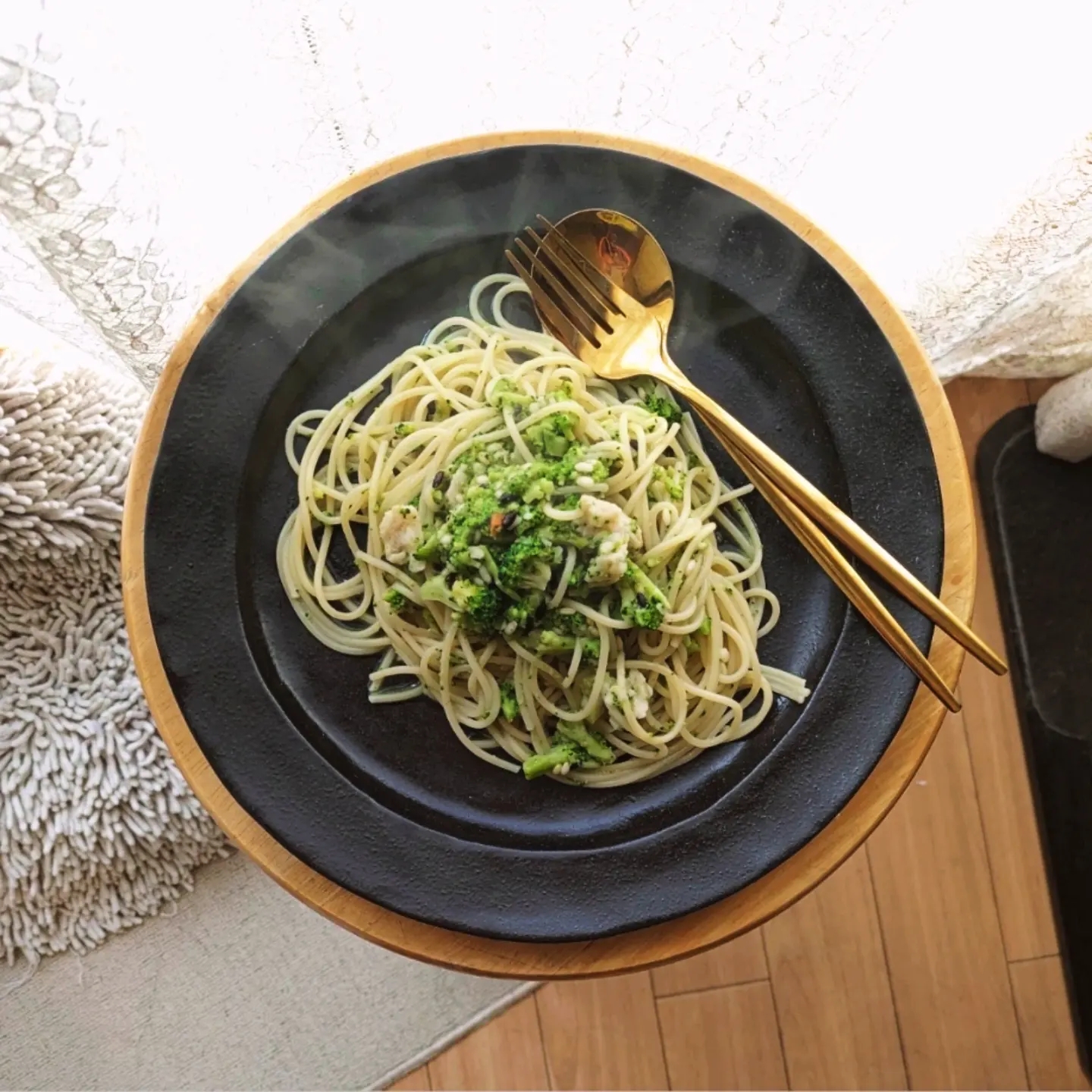 ブロッコリーくたくたスープリメイクパスタ