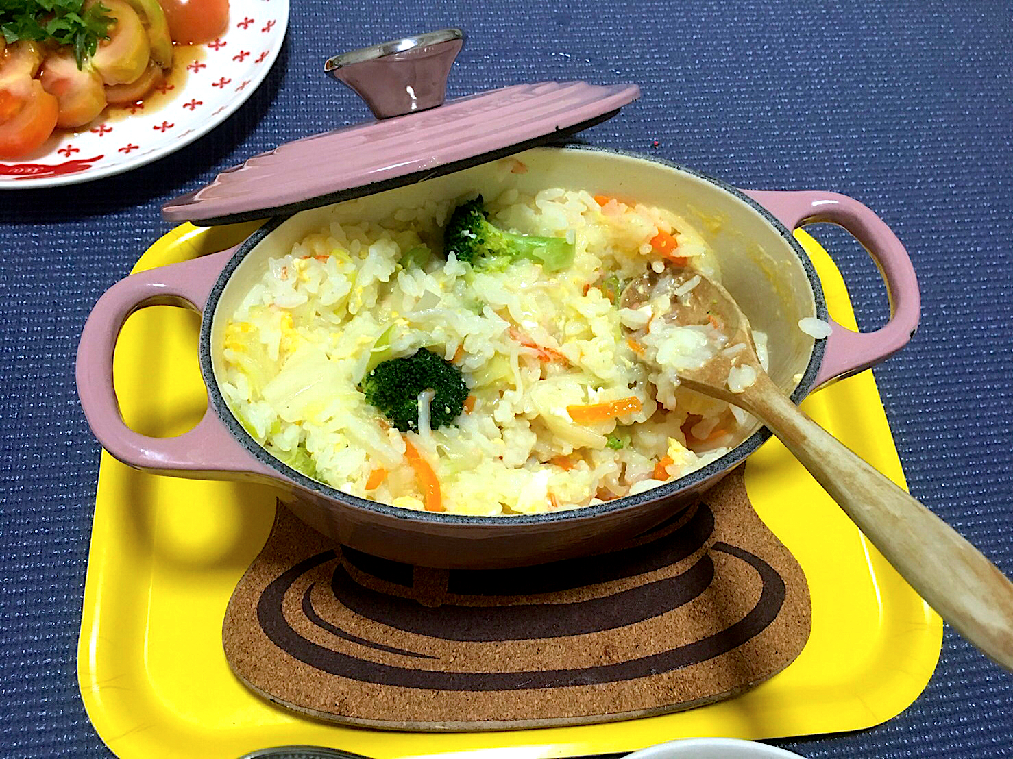 野菜と卵のカニカマ雑炊