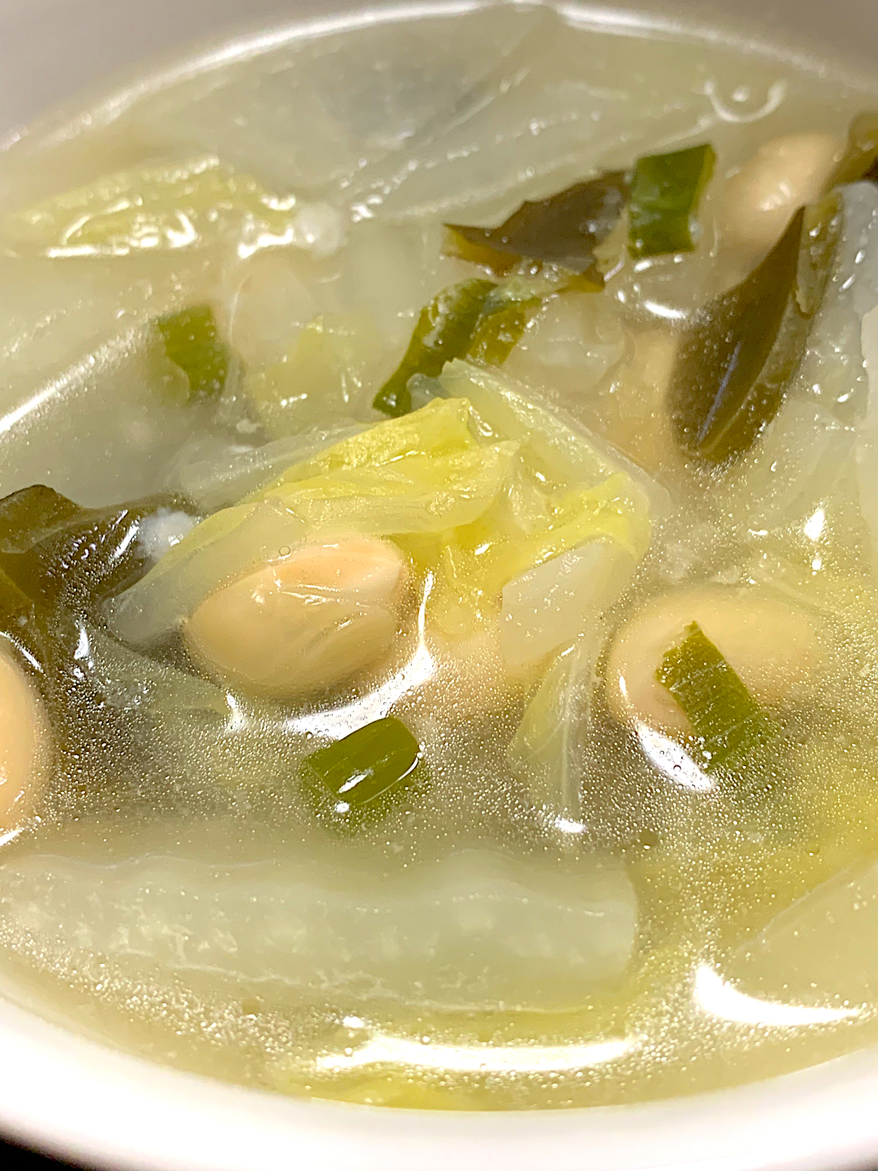 節分　水煮大豆と野菜の塩麹スープ