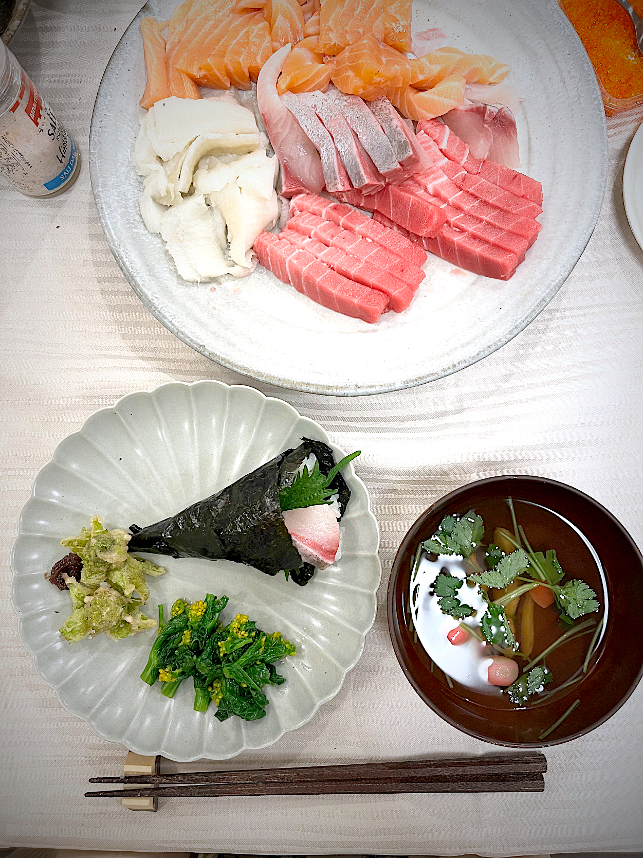 ひな祭り手巻き寿司・ふきのとうの天ぷら