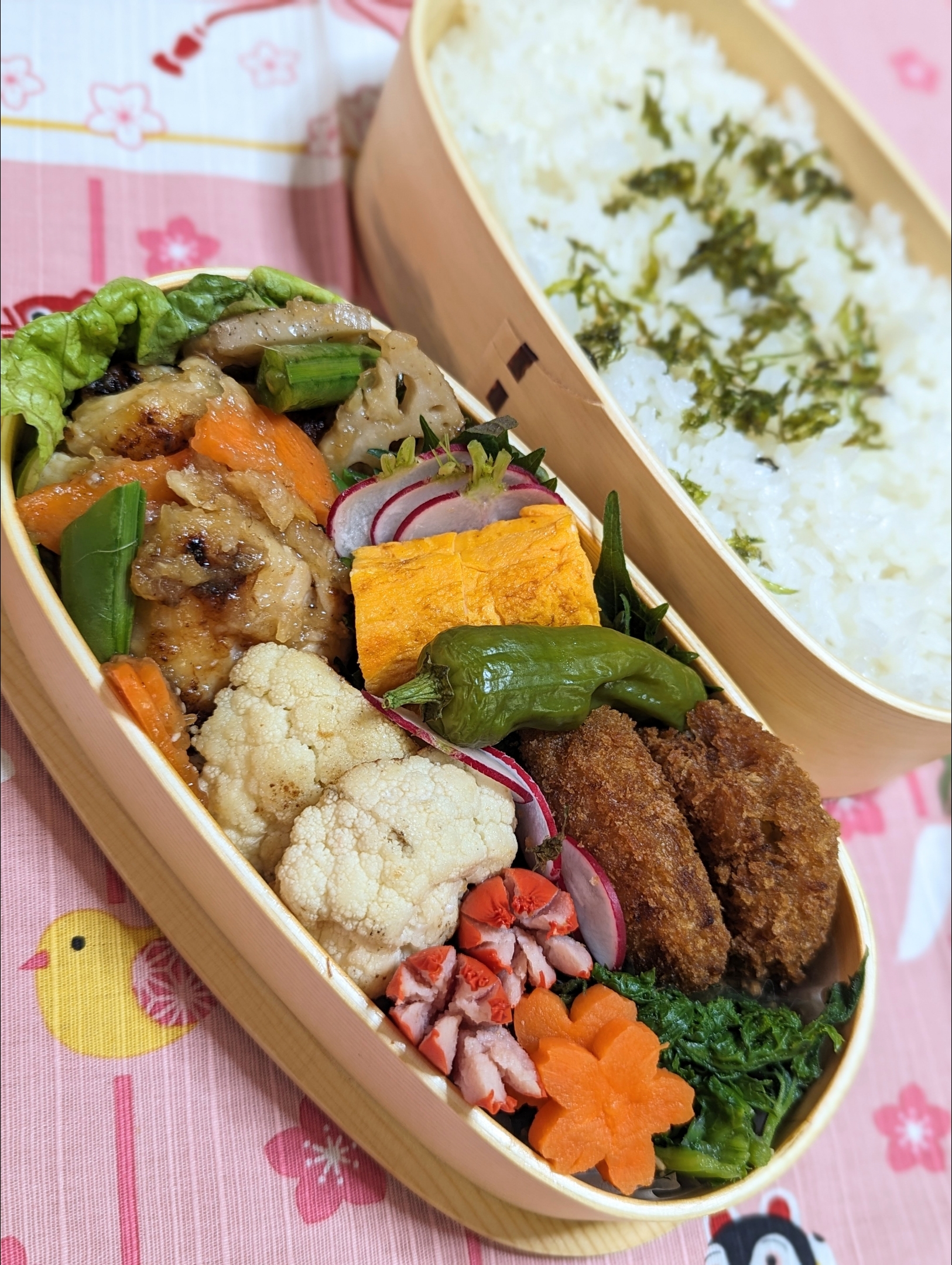 本日のお弁当〜鶏むね肉とレンコンのみぞれ炒め煮弁当