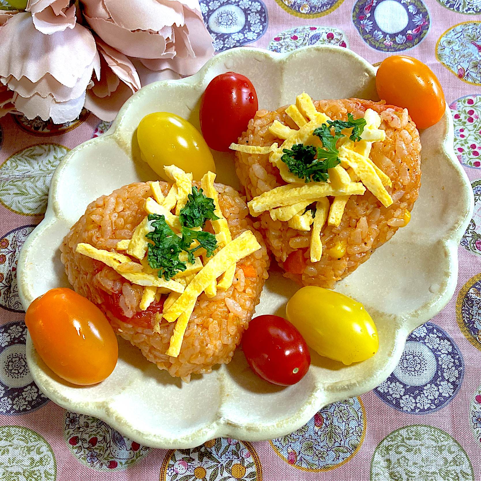 チキンライスでおにぎり🍙