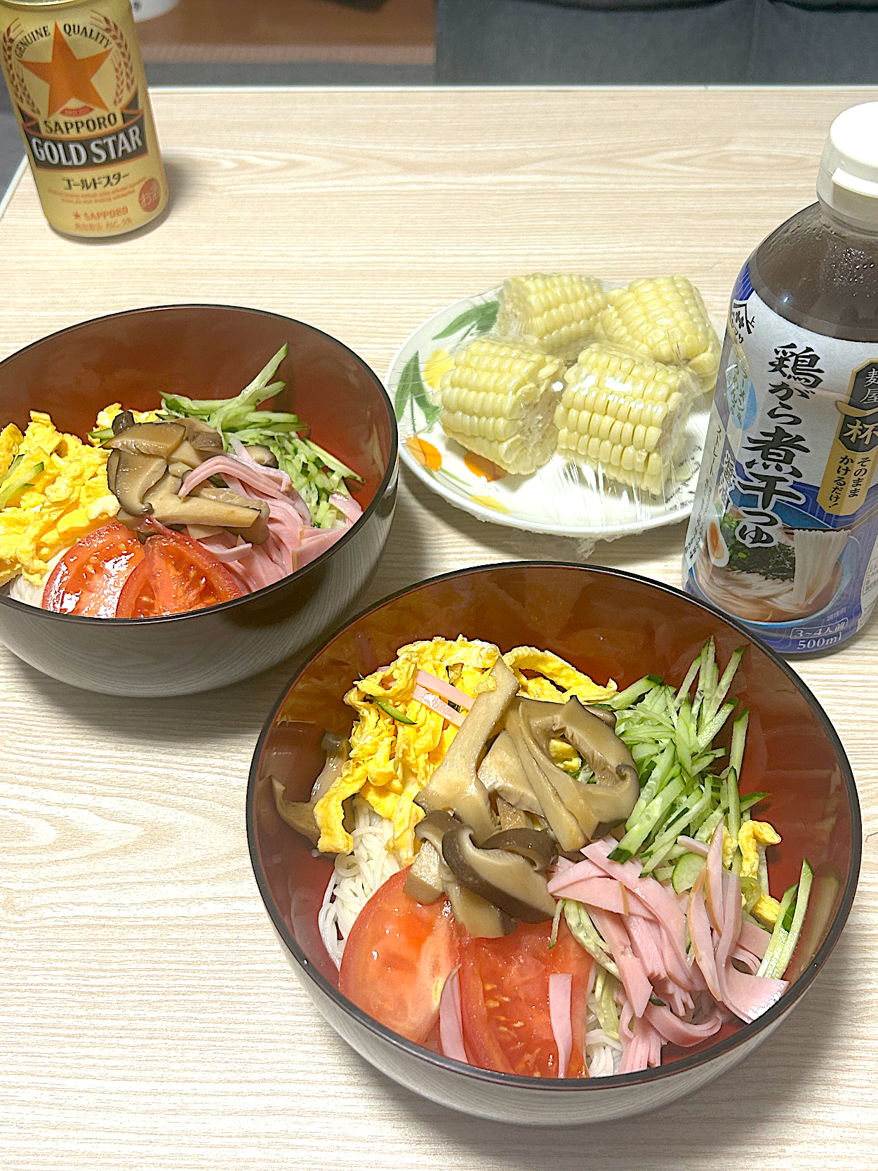 ぶっかけ素麺   ラーメン風