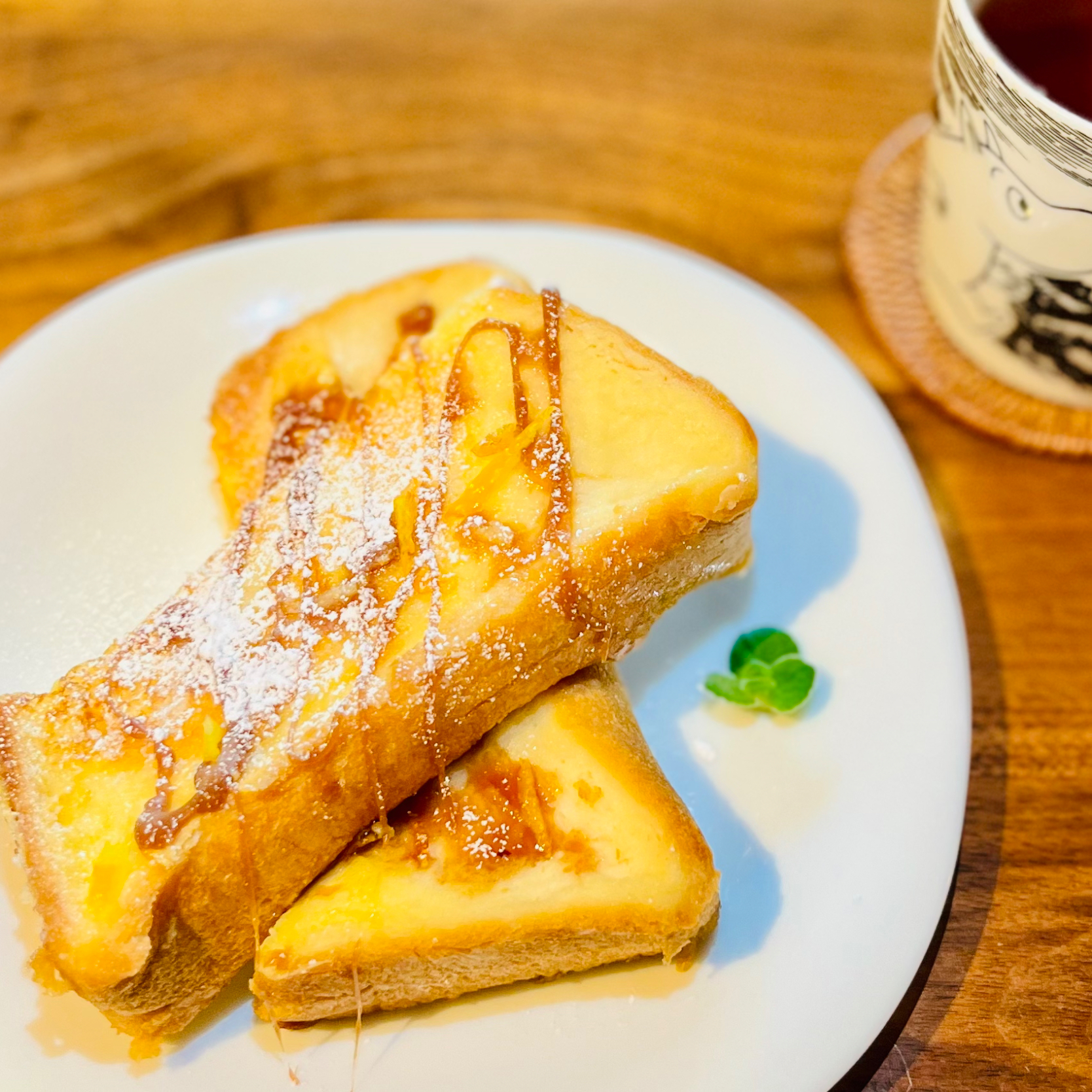 柚子の香りが爽やかなフレンチトーストにキャラメルソースをかけて🇫🇷 Yuzu French Toast w/  Caramel Sauce