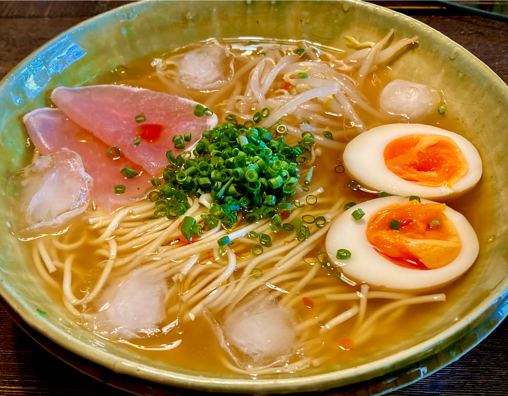 気まぐれ投稿       生ハム・味玉で      「冷やしラーメン」