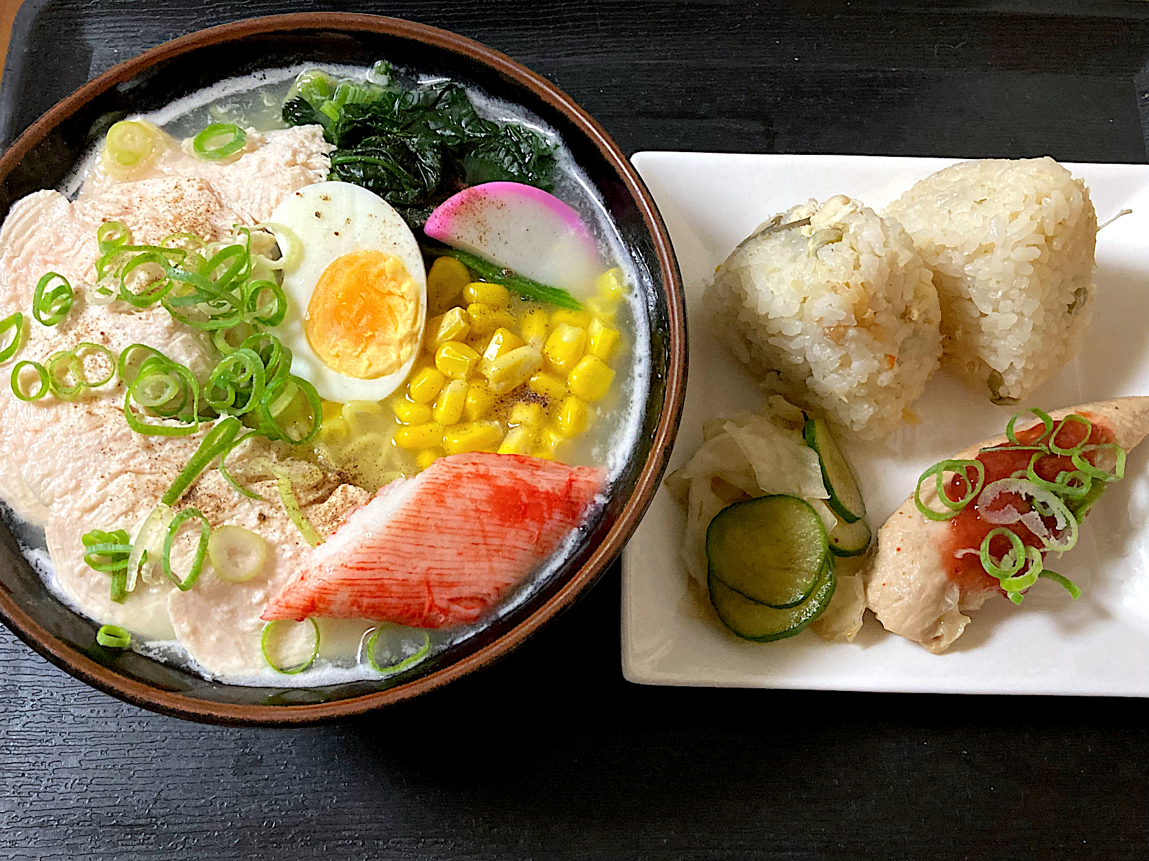 塩ラーメン＆炊き込みご飯