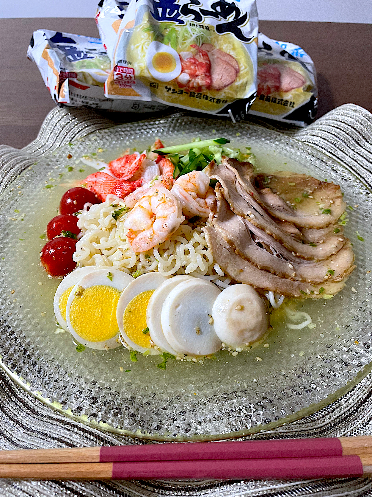 バシュランさんの料理 「塩ラーメンで冷やし中華風」