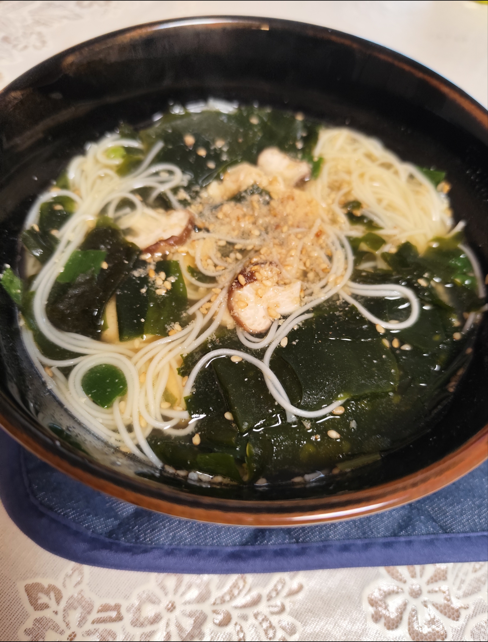 残りとあるもので素麺ラーメン🍜