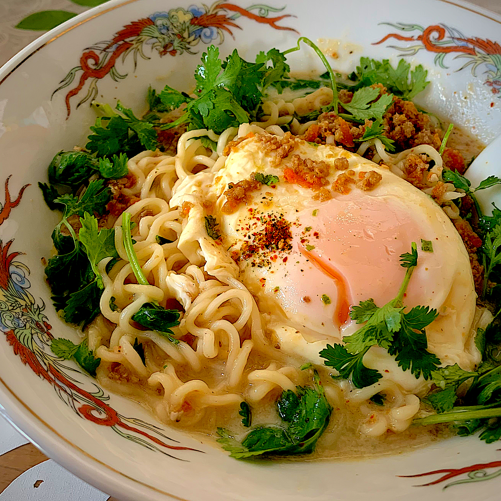 塩ラーメde簡単豆乳味噌担々麺