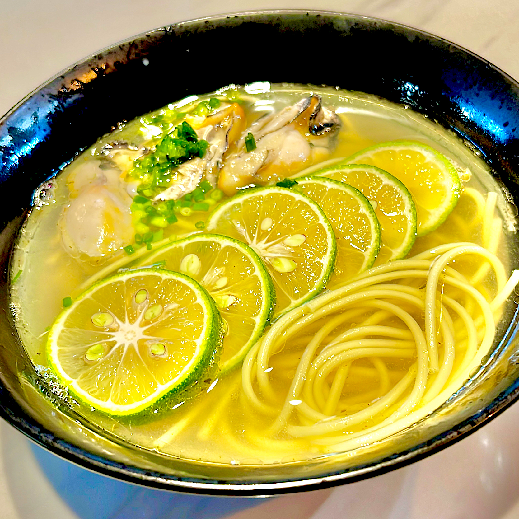 塩かぼすラーメン。牡蠣添え。