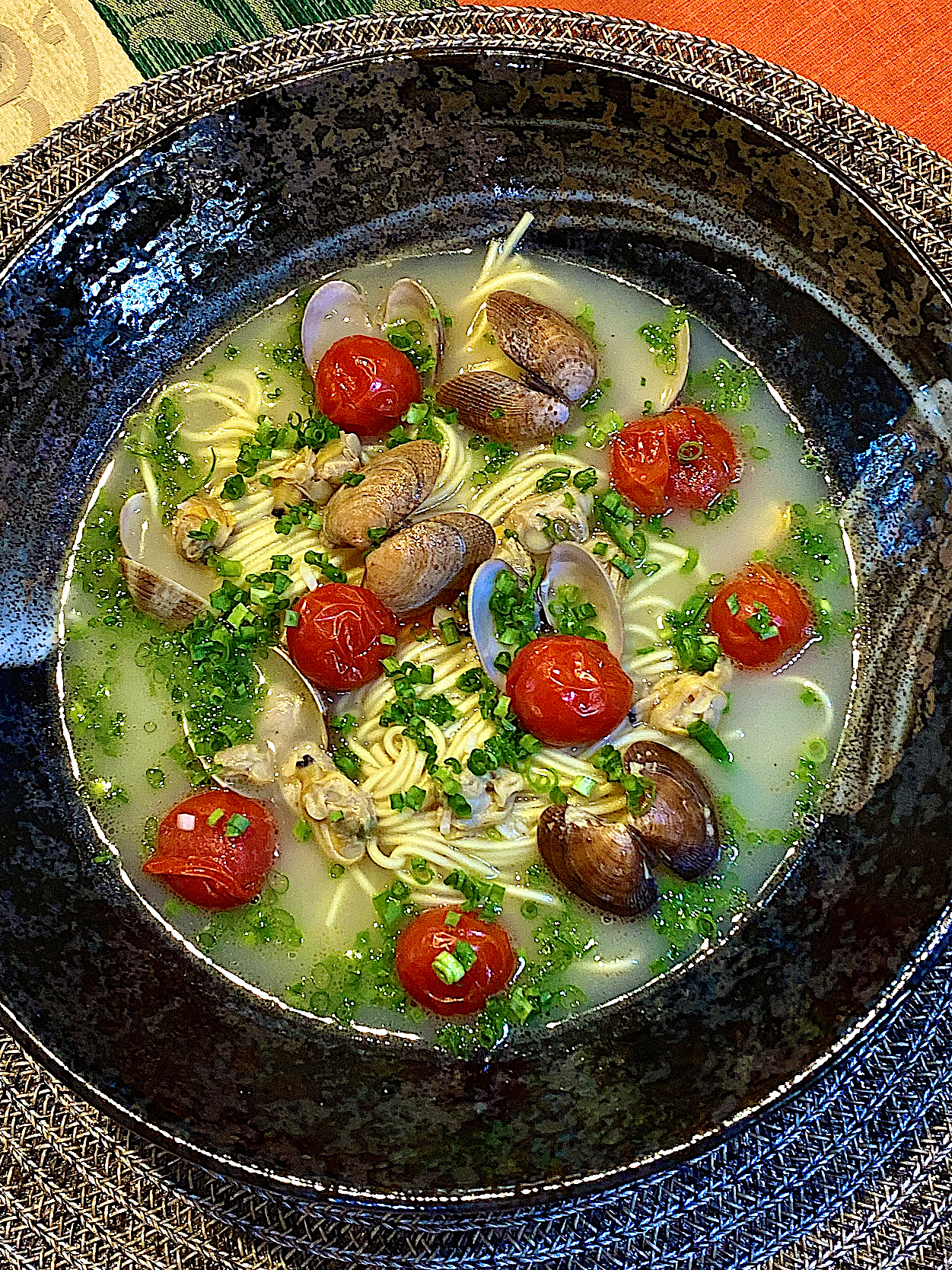 アサリとミニトマトラーメン🍅