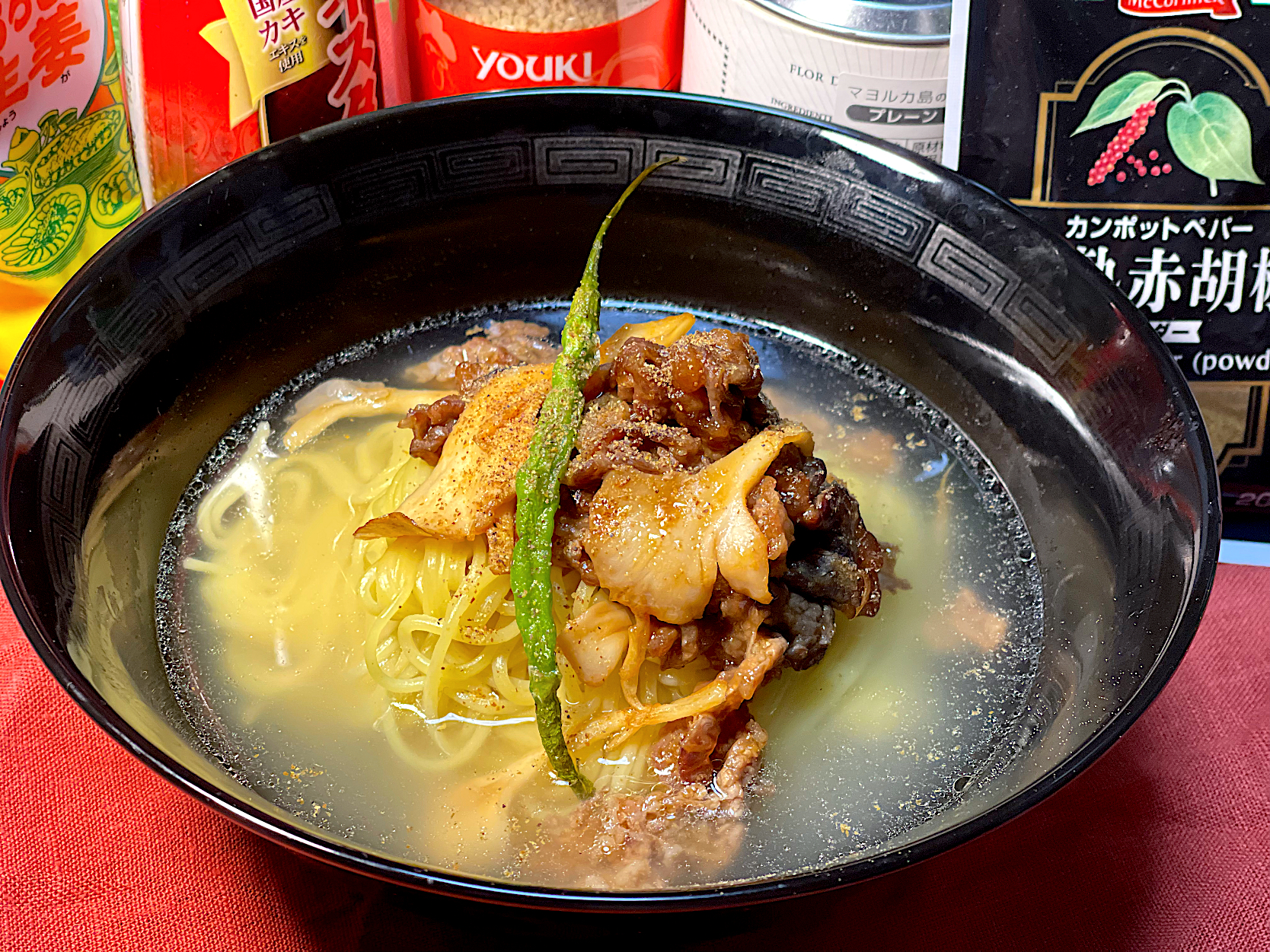 牛まいたけの甘辛ラーメン🍜